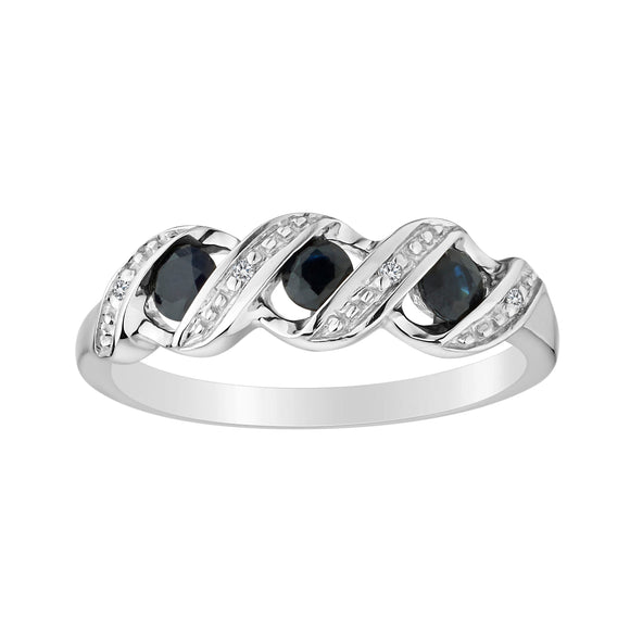 Genuine Black Sapphire Diamond Ring,  Sterling Silver. Gemstone Rings. Griffin Jewellery Designs