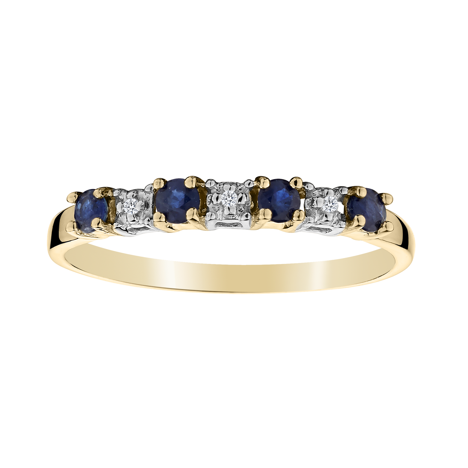 Genuine Sapphire Diamond Ring,  Sterling Silver 10kt Yellow Gold. Gemstone Rings. Griffin Jewellery Designs