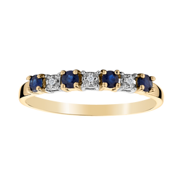 Genuine Sapphire Diamond Ring,  Sterling Silver 10kt Yellow Gold. Gemstone Rings. Griffin Jewellery Designs