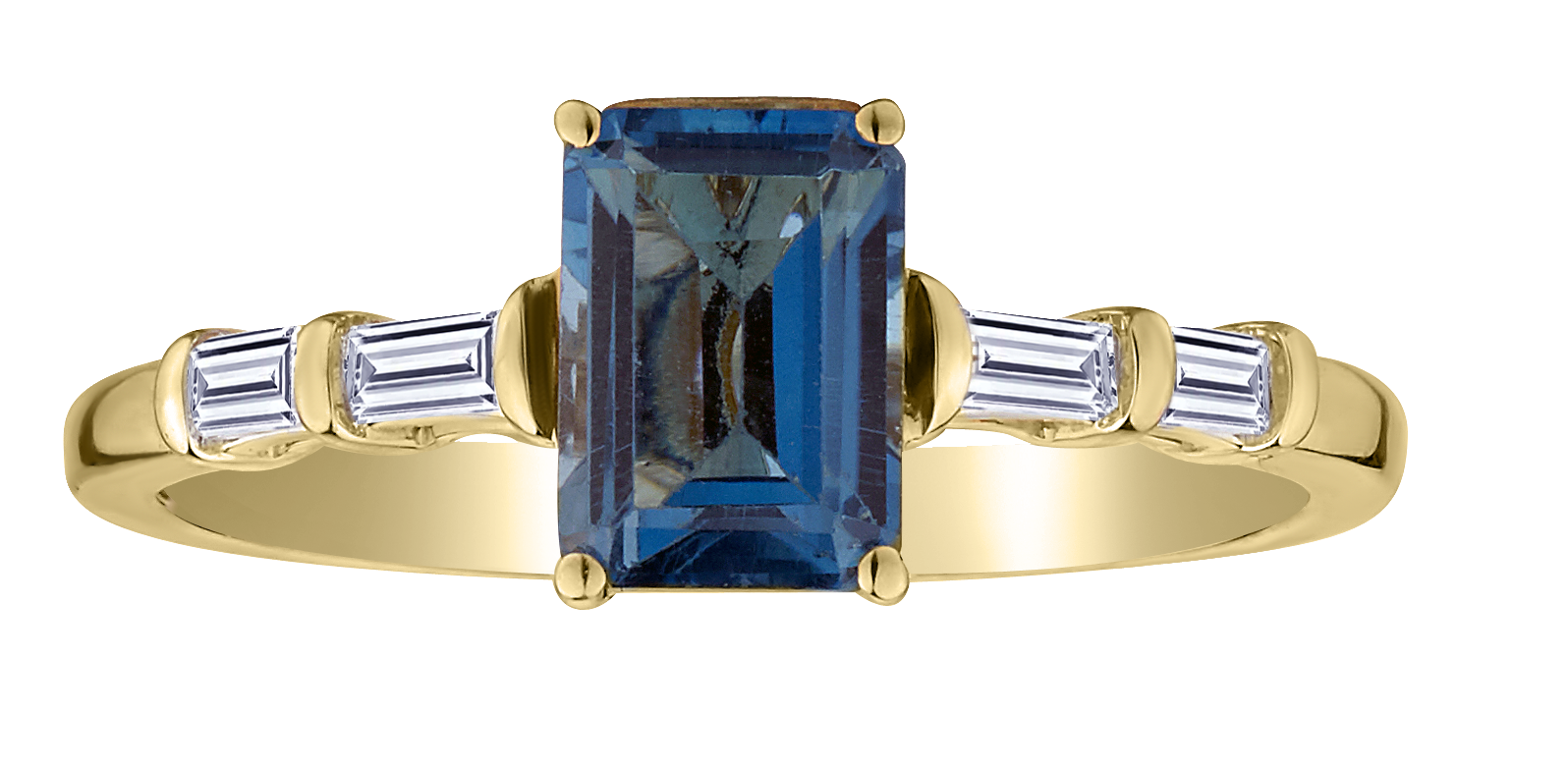 Genuine Blue and White Topaz Ring, 10kt Yellow Gold.....................NOW