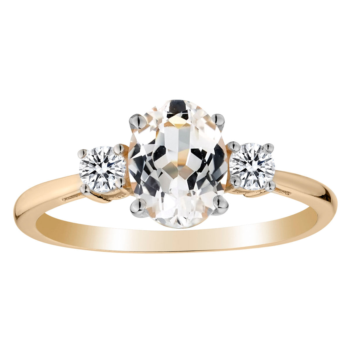 "Past, Present, Future" Created White Sapphire Ring, 10kt Yellow Gold.......................NOW