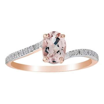 Genuine Morganite & Diamond Ring, 10kt Rose Gold......................NOW - Griffin Jewellery Designs