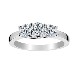 1.00 Carat of Diamonds "Past, Present, Future" Ring, 10kt White Gold....................NOW