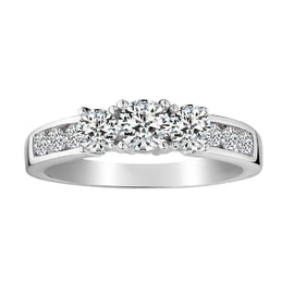 1.00 Carat of Diamonds "Past, Present, Future" Ring  10kt White Gold.  Griffin Jewellery Designs