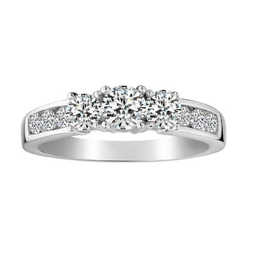 1.00 Carat of Diamonds "Past, Present, Future" Ring  10kt White Gold.  Griffin Jewellery Designs