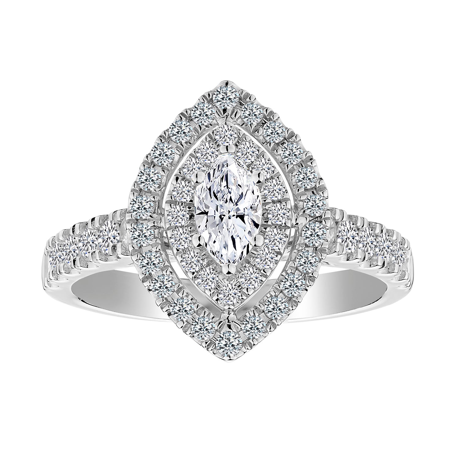 .33 Carat Centre,  1.00 Total Diamond Weight, "Prestige" Engagement Ring,  14kt White Gold. Griffin Jewellery Designs