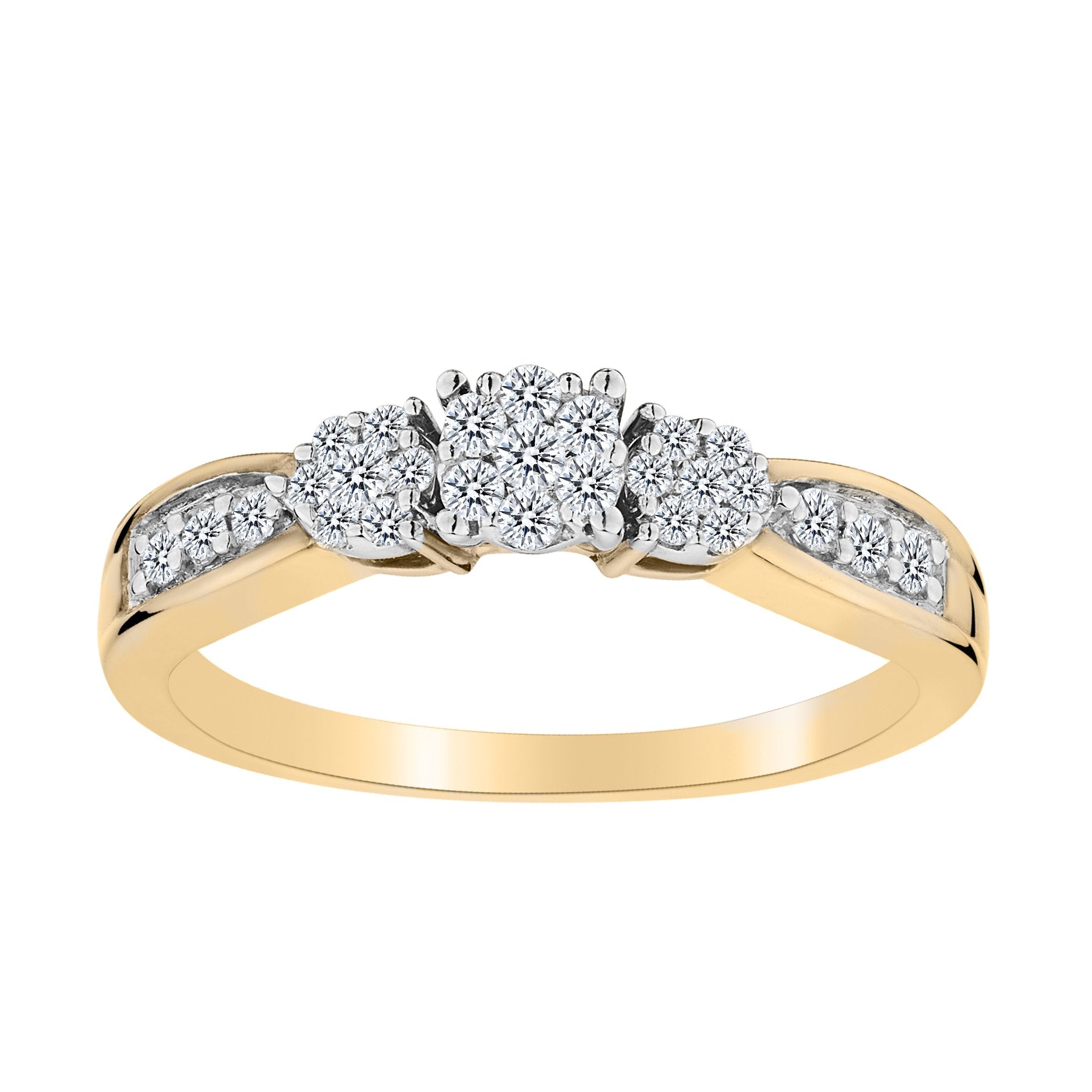 .33 Carat of Diamonds "Past, Present, Future" Ring, 10kt Yellow Gold.....................NOW