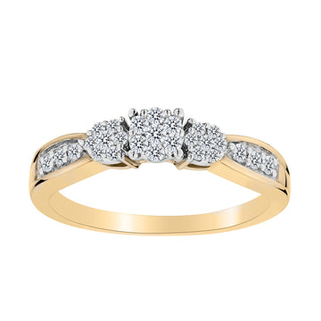 .33 Carat of Diamonds "Past, Present, Future" Ring, 10kt Yellow Gold.....................NOW - Griffin Jewellery Designs