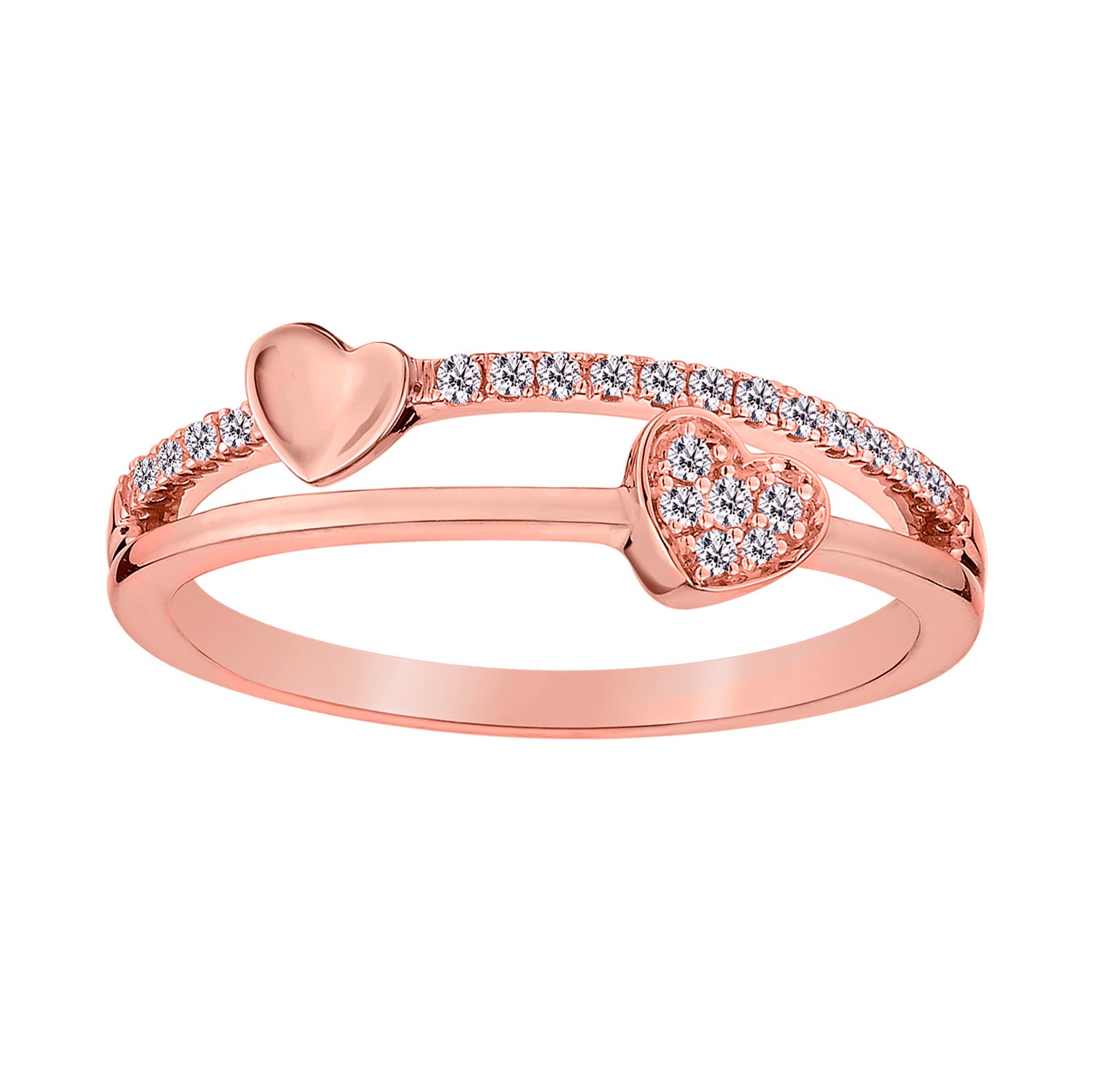 .15 Carat Diamond "Heart" Ring,  10kt Rose Gold. Fashion Rings. Griffin Jewellery Designs