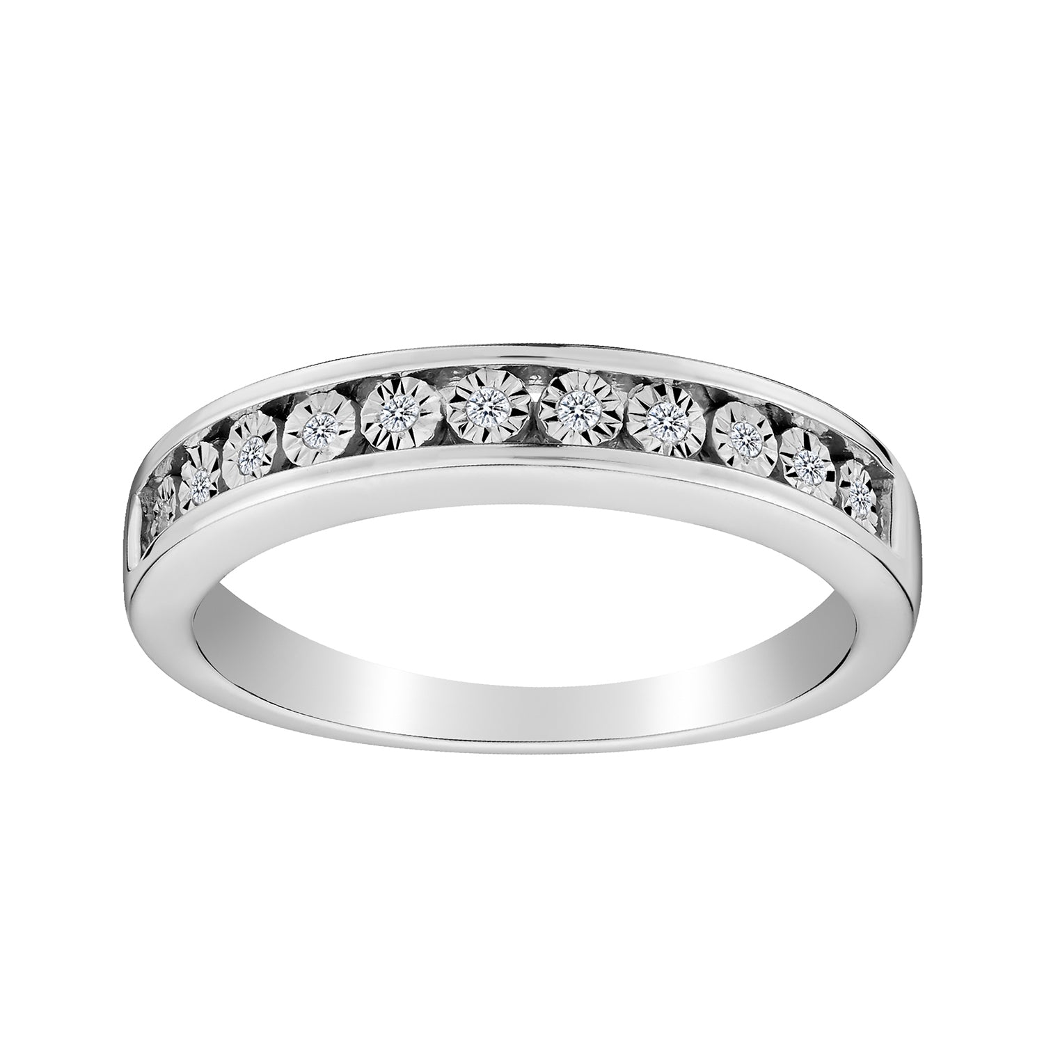 .06 Carat of Diamonds Ring Band, 10kt White Gold....................NOW