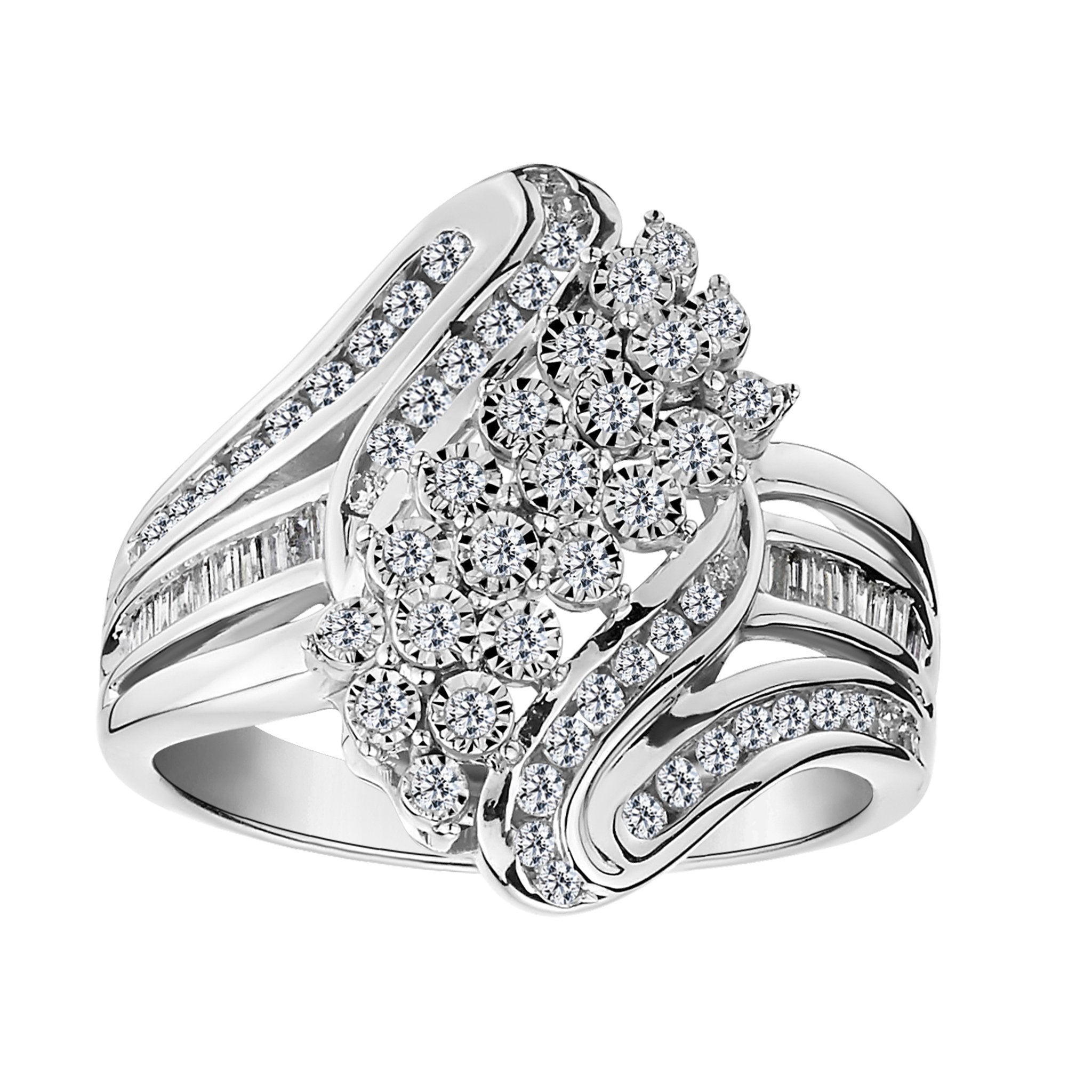 .50 Carat Diamond "Waterfall" Ring,  10kt White Gold. Fashion Rings. Griffin Jewellery Designs