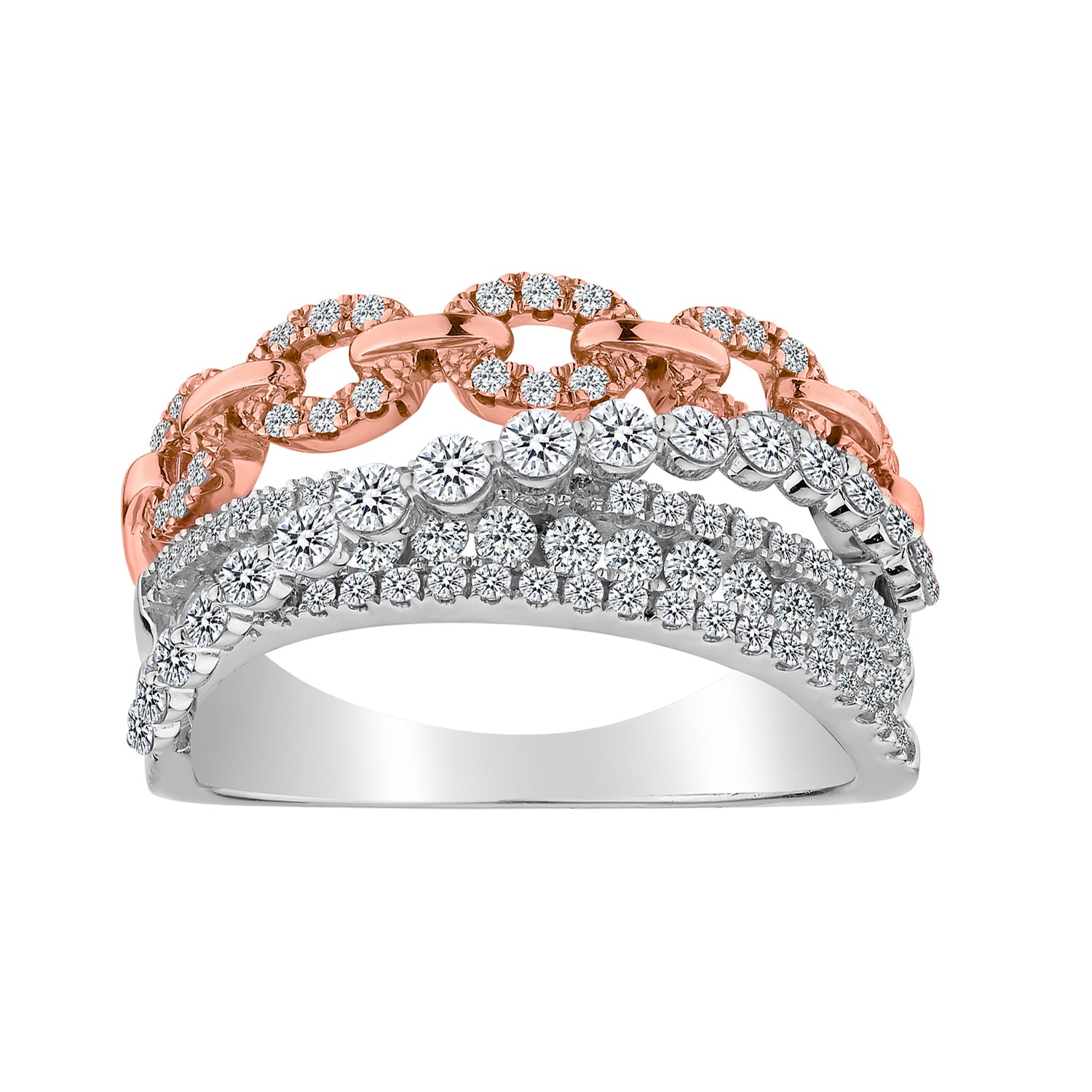 1.00 CARAT DIAMOND RING, 14kt WHITE AND ROSE GOLD (TWO TONE). Fashion Rings - Griffin Jewellery Designs