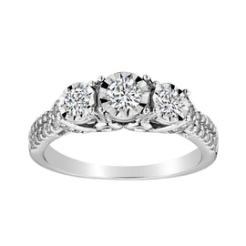 .75 CARAT DIAMOND "PAST, PRESENT, FUTURE" RING, 10kt WHITE GOLD...................NOW - Griffin Jewellery Designs