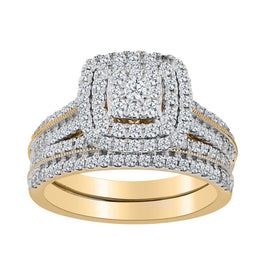 1.00 CARAT DIAMOND PAVE RING SET, 10kt YELLOW GOLD - Griffin Jewellery Designs