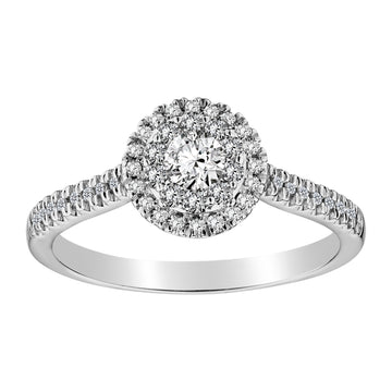 .50 Carat Diamond "Halo" Ring, 10kt White Gold - Griffin Jewellery Designs