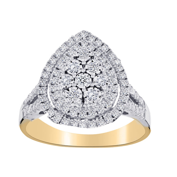.75 CARAT DIAMOND PEAR SHAPED RING, 10kt YELLOW GOLD. Fashion Rings - Griffin Jewellery Designs