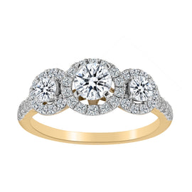 1.25 CARAT DIAMOND"PAST, PRESENT, FUTURE", RING, 14kt YELLOW GOLD...................NOW - Griffin Jewellery Designs