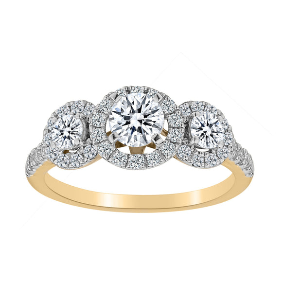 1.25 CARAT DIAMOND"PAST, PRESENT, FUTURE", RING, 14kt YELLOW GOLD...................NOW - Griffin Jewellery Designs