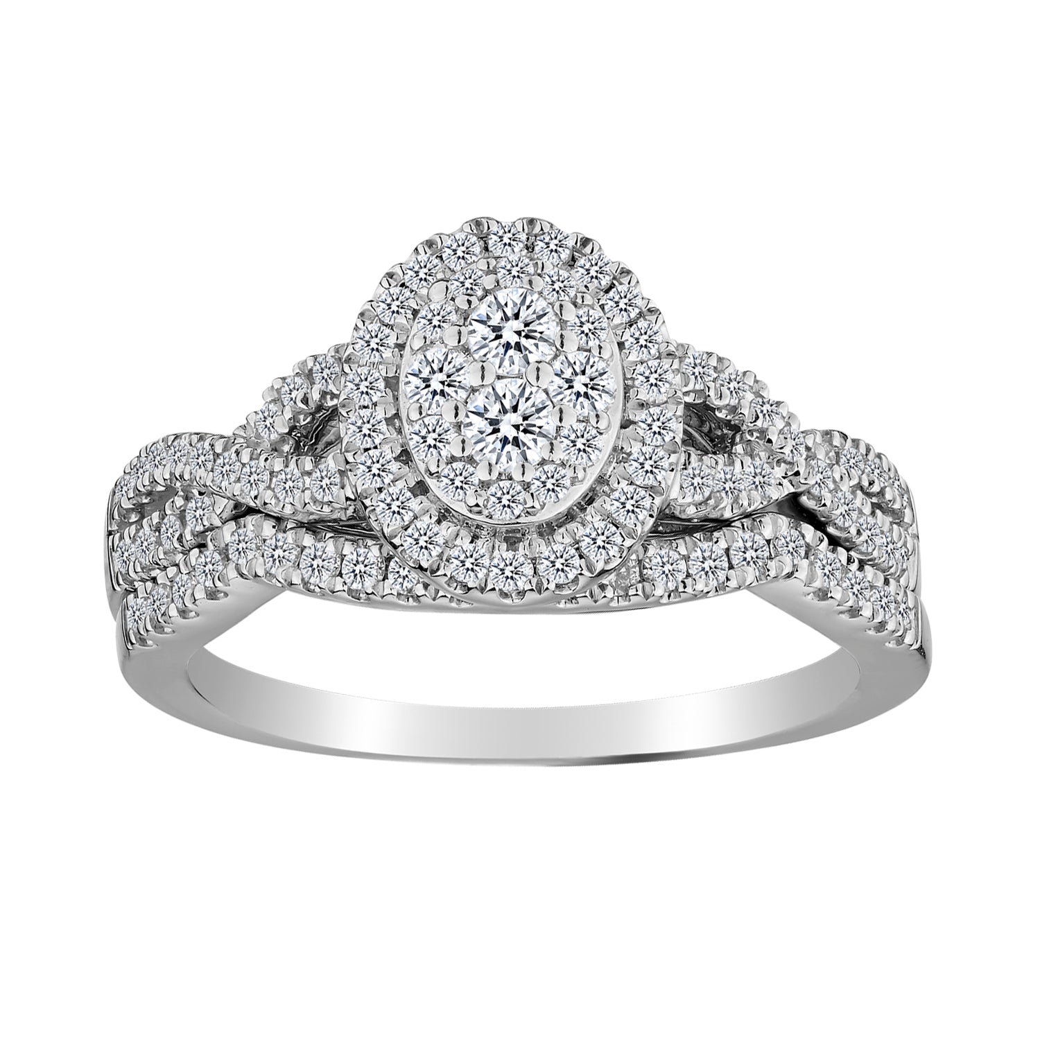 .65 Carat Diamond Oval Pave Halo Set, 10kt White Gold......................Now - Griffin Jewellery Designs