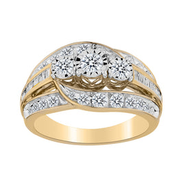 1.00 CARAT DIAMOND "PAST, PRESENT, FUTURE", 10kt YELLOW GOLD. Fashion Rings - Griffin Jewellery Designs