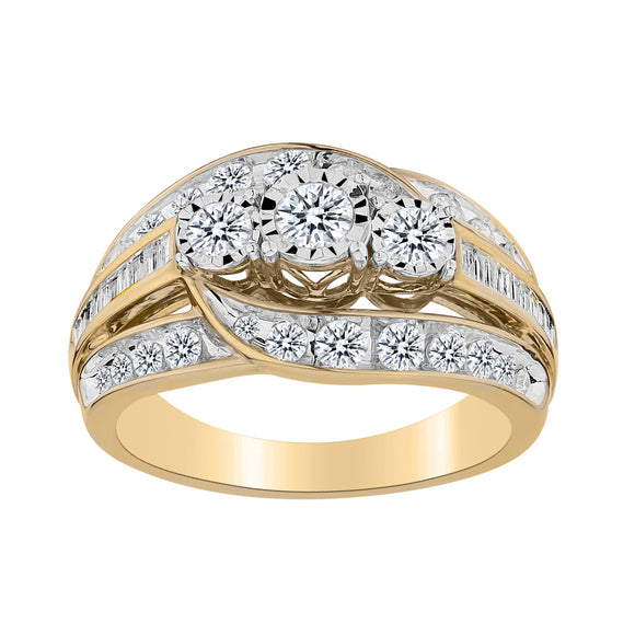 1.00 CARAT DIAMOND "PAST, PRESENT, FUTURE", 10kt YELLOW GOLD. Fashion Rings - Griffin Jewellery Designs