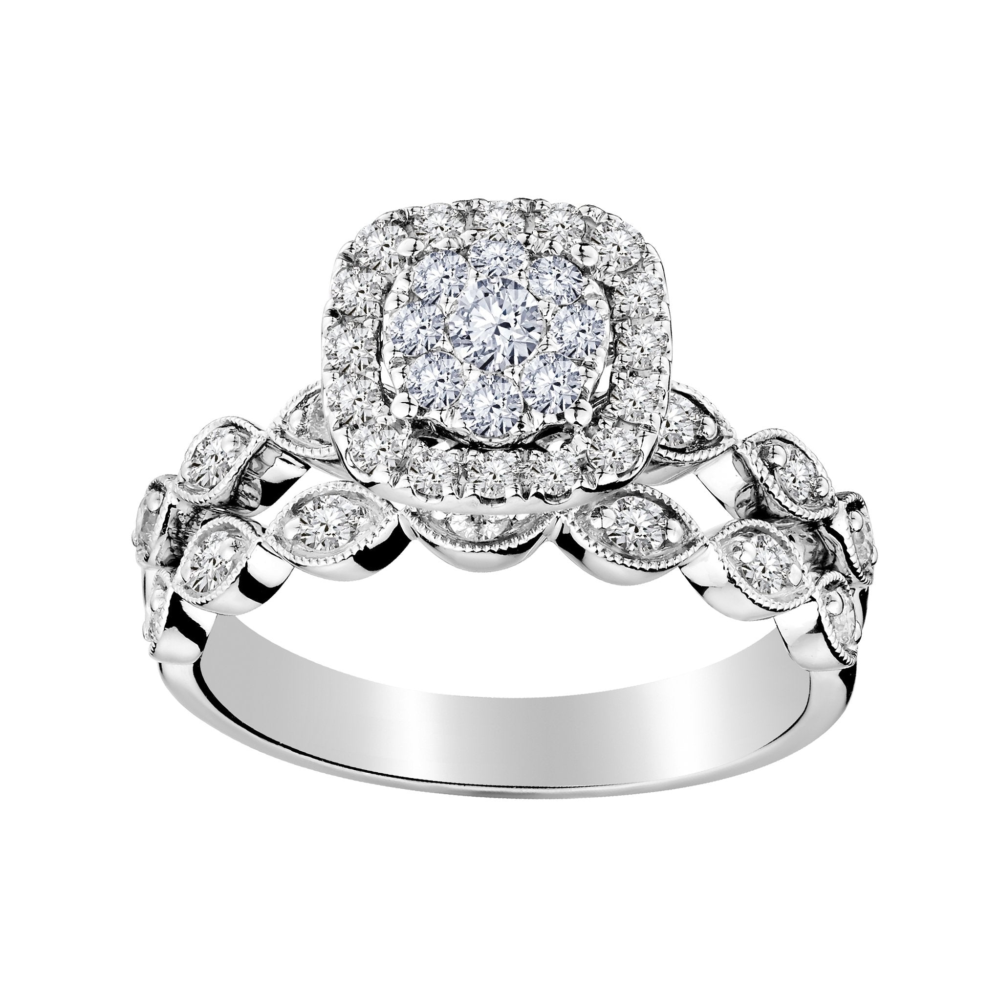 4.00 Ct Cushion Cut Diamond Pave U-Setting Engagement Ring w/ Band E,VS2  GIA 18K | eBay