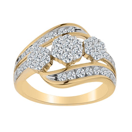 1.00 CARAT DIAMOND "PAST, PRESENT, FUTURE" RING, 10kt YELLOW GOLD. Fashion Rings - Griffin Jewellery Designs
