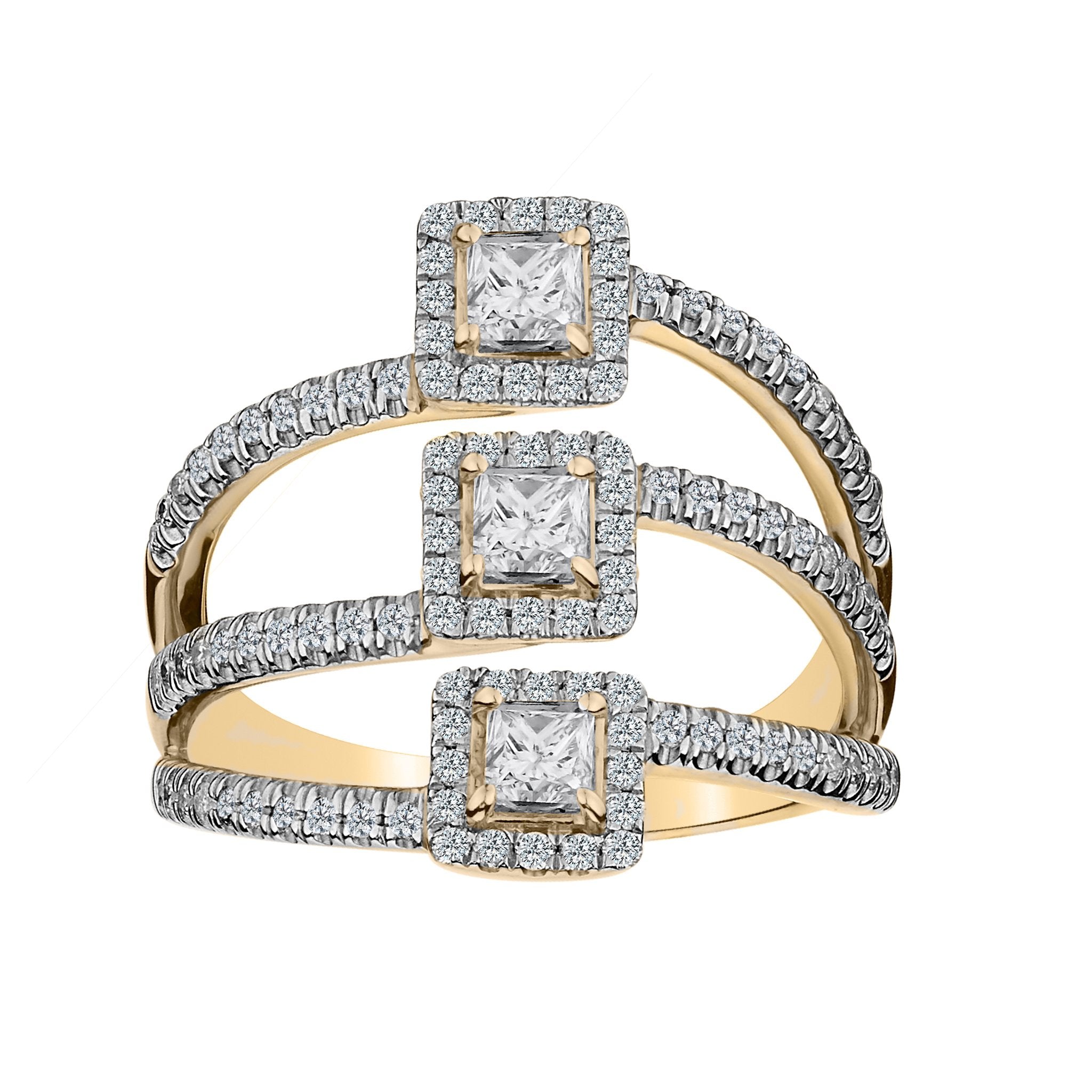 1.25 CARAT DIAMOND "PAST, PRESENT, FUTURE" PRINCESS RING, 14kt YELLOW GOLD.....................NOW - Griffin Jewellery Designs