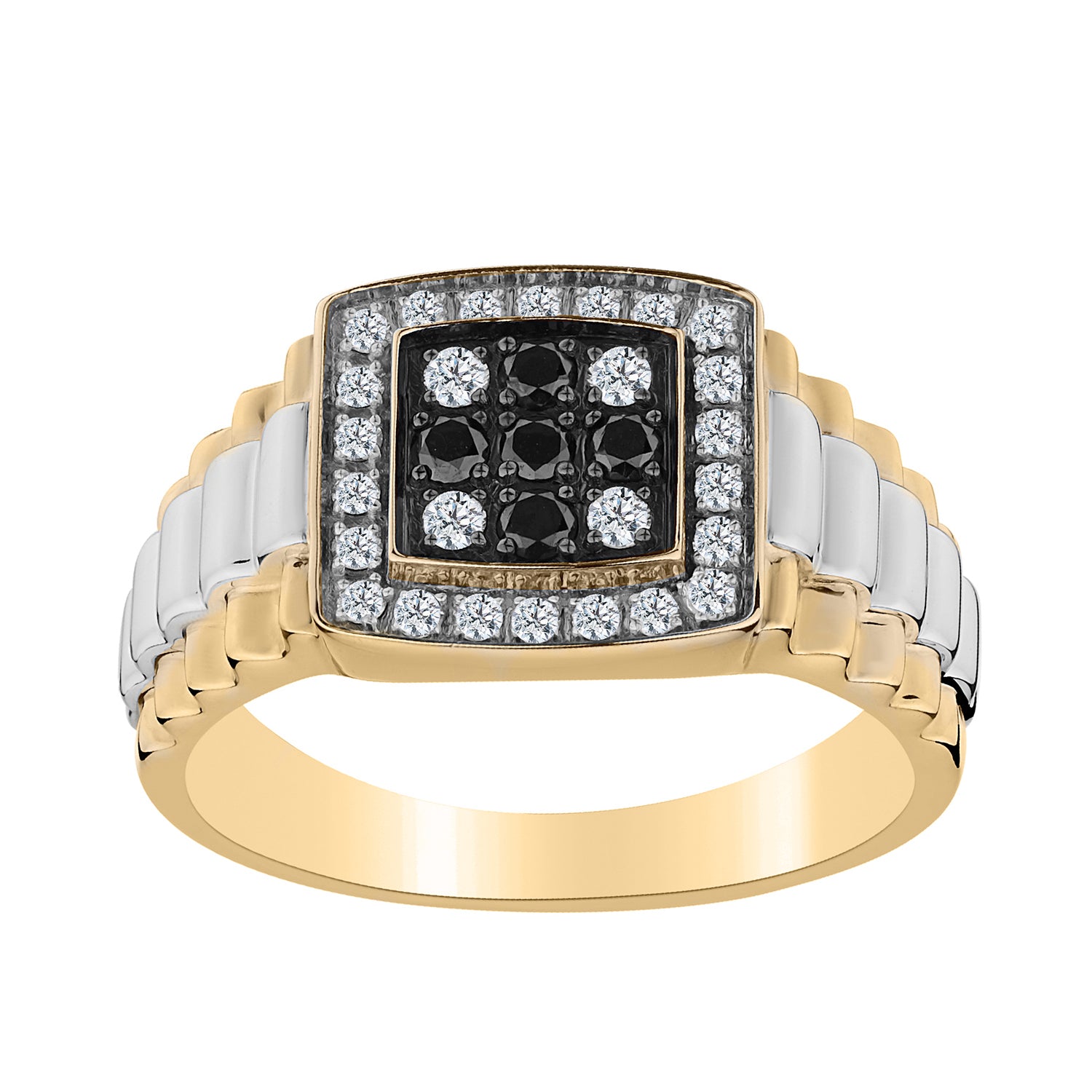 .50 CARAT BLACK AND WHITE DIAMOND GENTLEMAN'S RING, 10kt YELLOW GOLD....................NOW - Griffin Jewellery Designs