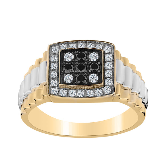 .50 CARAT BLACK AND WHITE DIAMOND GENTLEMAN'S RING, 10kt YELLOW GOLD....................NOW - Griffin Jewellery Designs