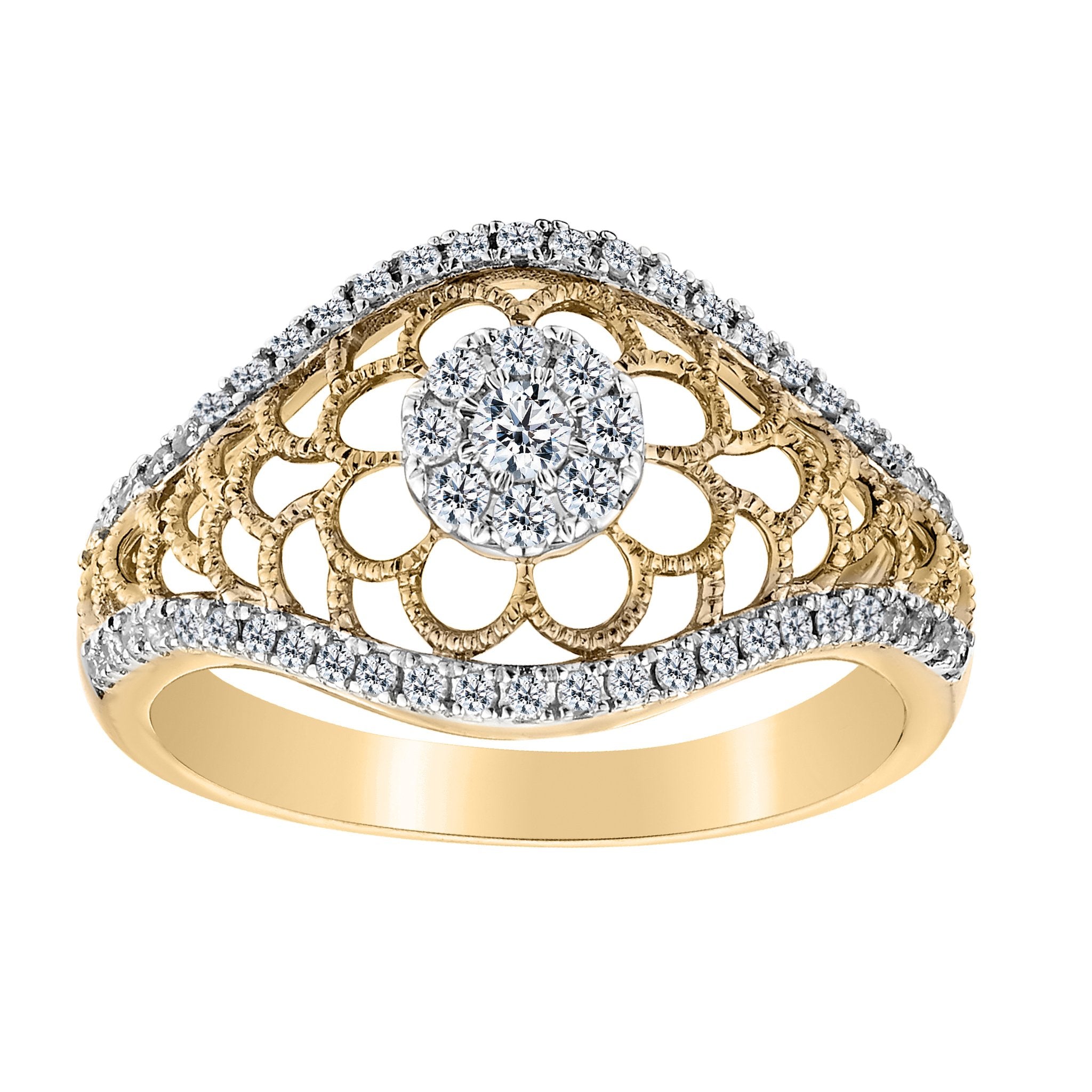 .40 CARAT DIAMOND "SUN AND FLOWER" RING, 10kt YELLOW GOLD….......................NOW - Griffin Jewellery Designs