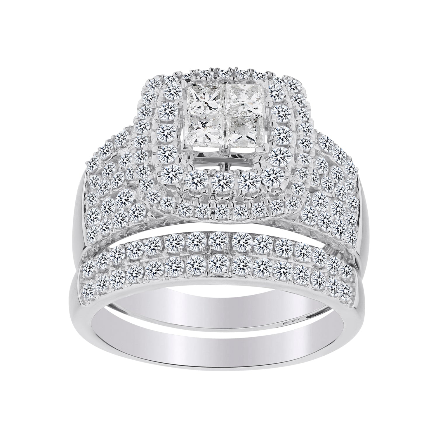 2.00 CARAT DIAMOND "DIVA" RING SET, 14kt WHITE GOLD - Griffin Jewellery Designs