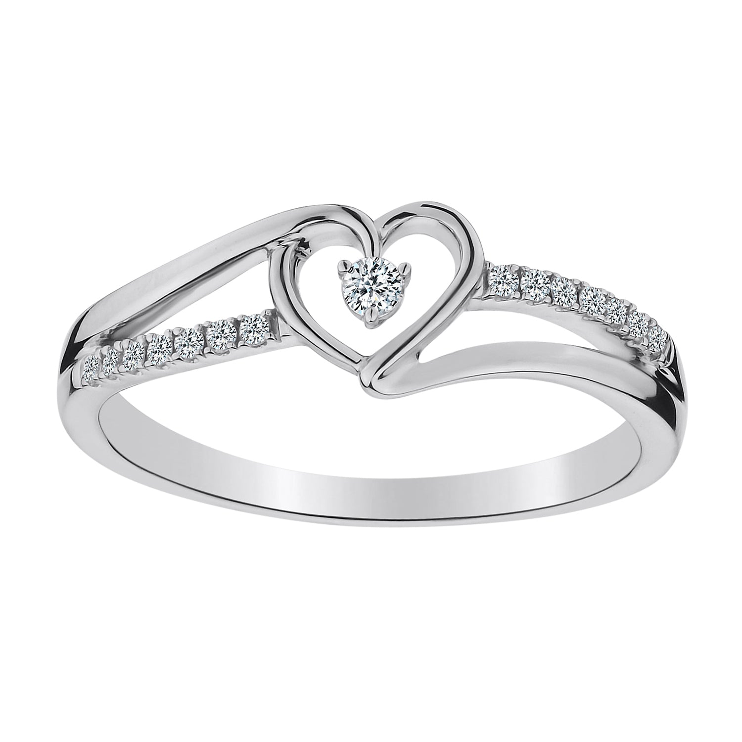 .10 CARAT DIAMOND HEART RING, 10kt WHITE GOLD. Fashion Rings - Griffin Jewellery Designs