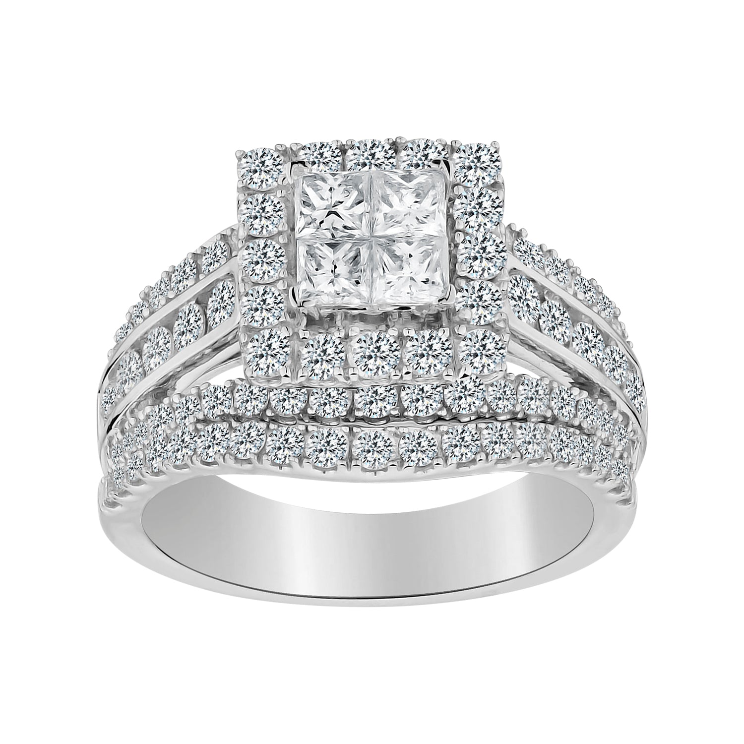 2.00 CARAT DIAMOND "ELEGANCE" RING SET, 14kt WHITE GOLD - Griffin Jewellery Designs