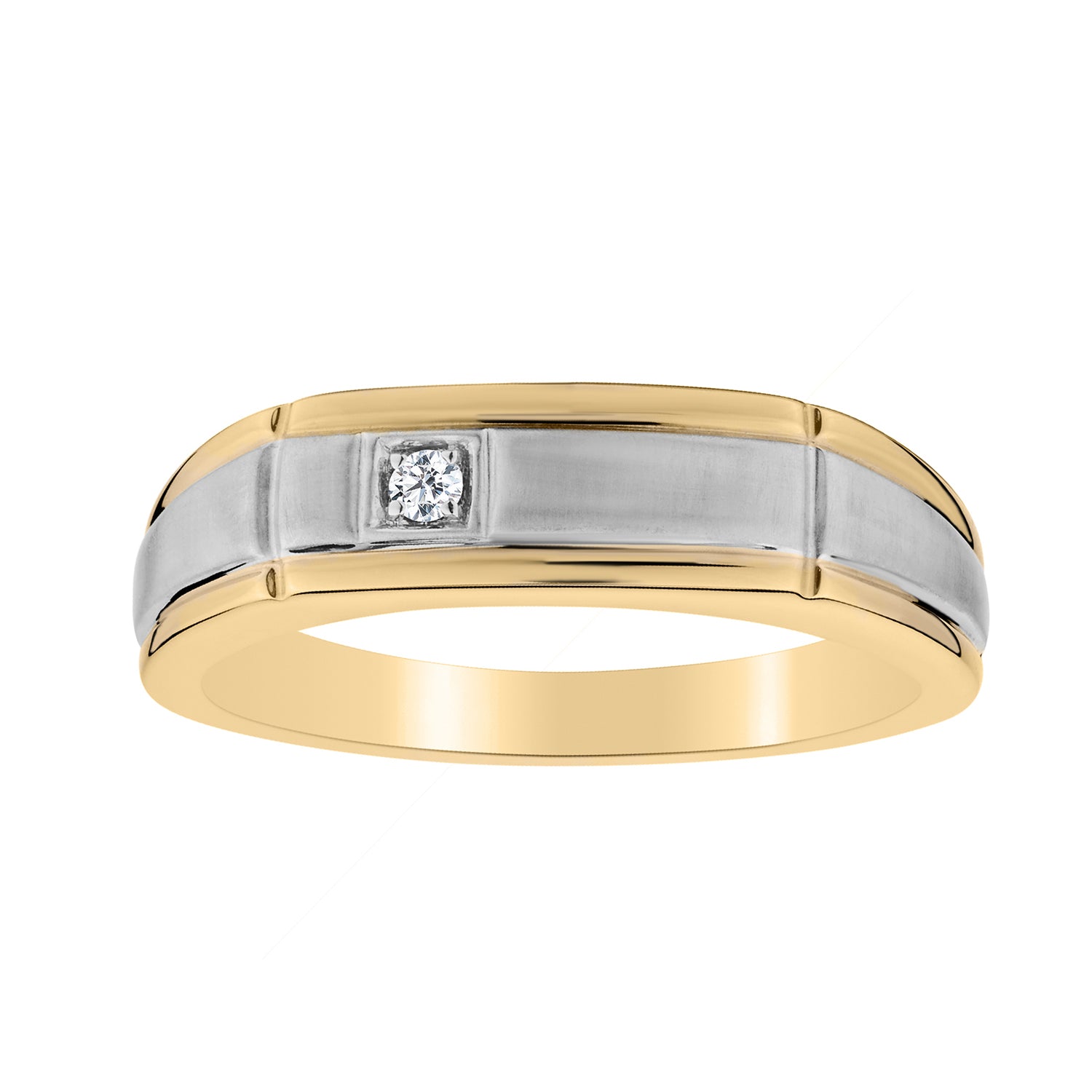 .05 Carat Diamond Gentleman's Ring, 10kt White And Yellow Gold (Two Tone)......................Now - Griffin Jewellery Designs