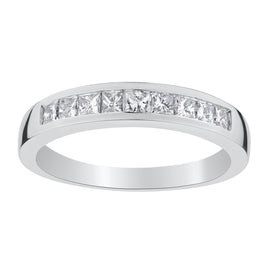 .50 CARAT DIAMOND PRINCESS BAND RING, 14kt WHITE GOLD.....................NOW - Griffin Jewellery Designs