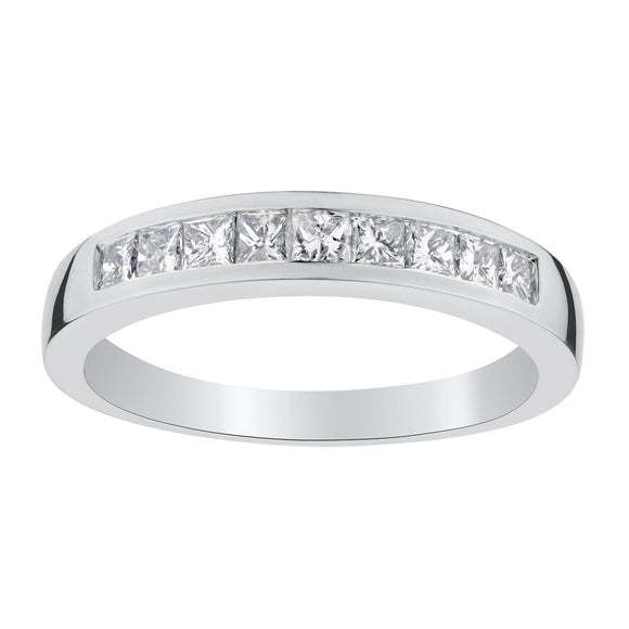 .50 CARAT DIAMOND PRINCESS BAND RING, 14kt WHITE GOLD.....................NOW - Griffin Jewellery Designs