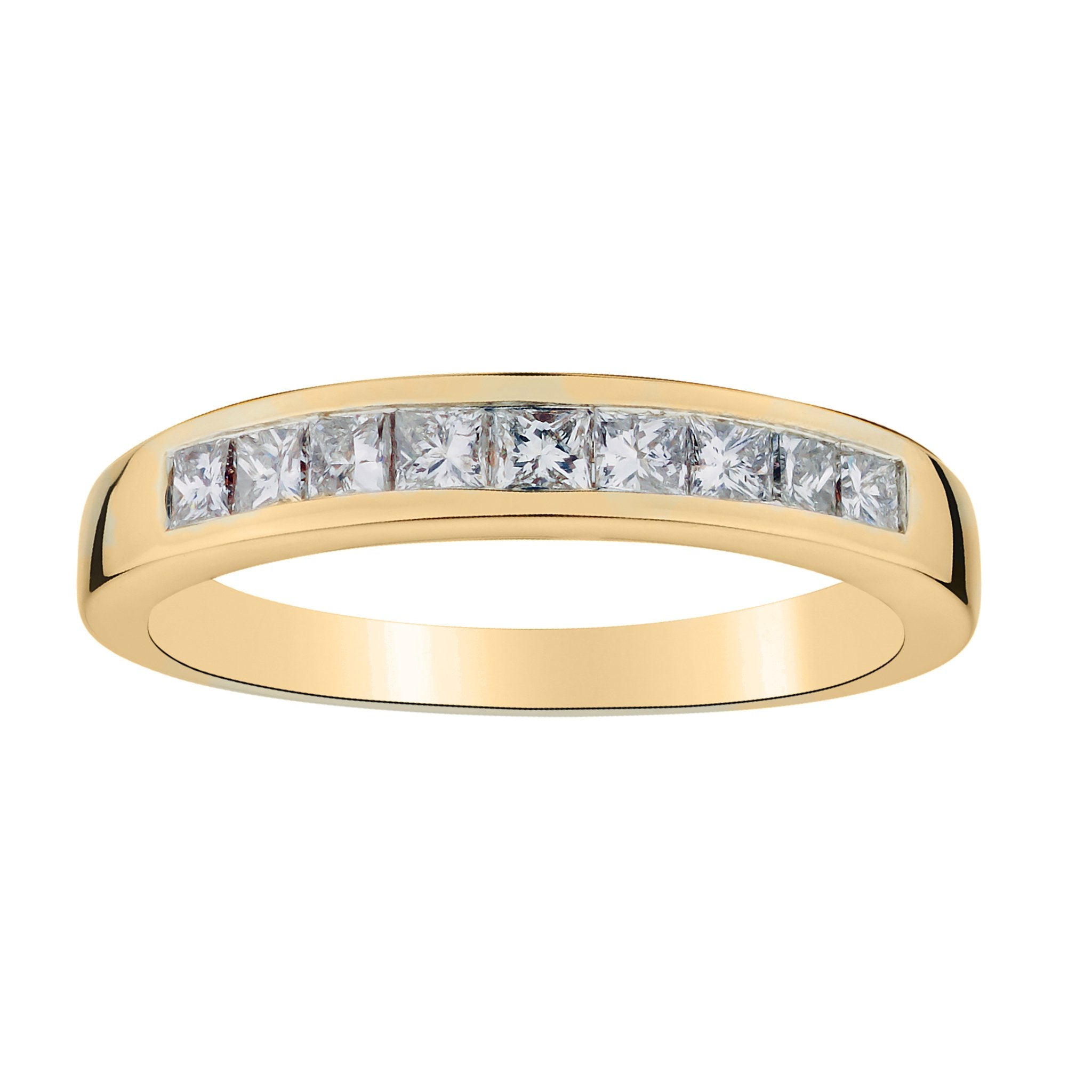 .50 CARAT DIAMOND PRINCESS BAND RING, 14kt YELLOW GOLD…....................NOW - Griffin Jewellery Designs