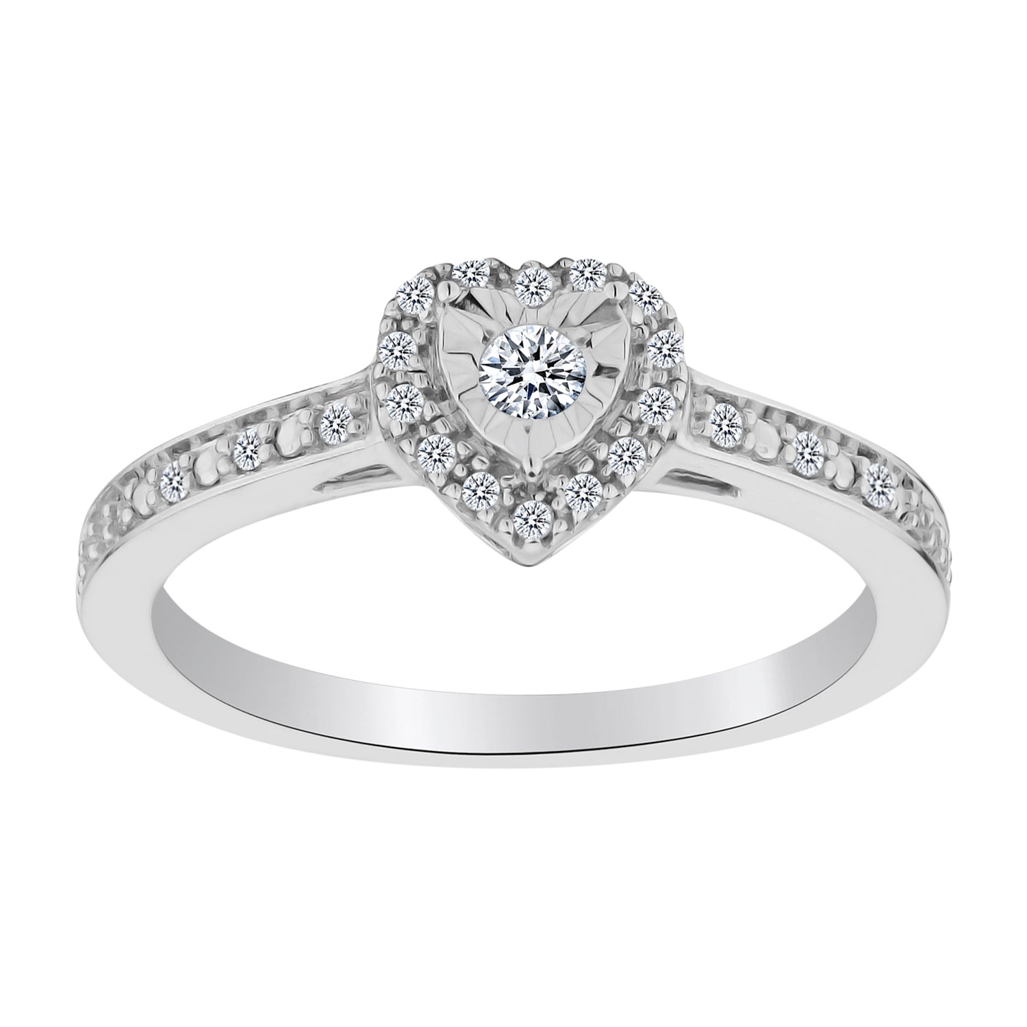 .15 CARAT DIAMOND "HEART" RING, 10kt WHITE GOLD. Fashion Rings- Griffin Jewellery Designs