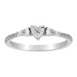 .10 CARAT DIAMOND "PAST, PRESENT, FUTURE" HEART RING, 10kt WHITE GOLD.....................NOW - Griffin Jewellery Designs
