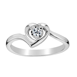 .10 CARAT DIAMOND HEART RING, 10kt WHITE GOLD. Fashion Rings - Griffin Jewellery Designs