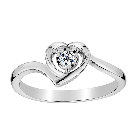 .10 CARAT DIAMOND HEART RING, 10kt WHITE GOLD. Fashion Rings - Griffin Jewellery Designs
