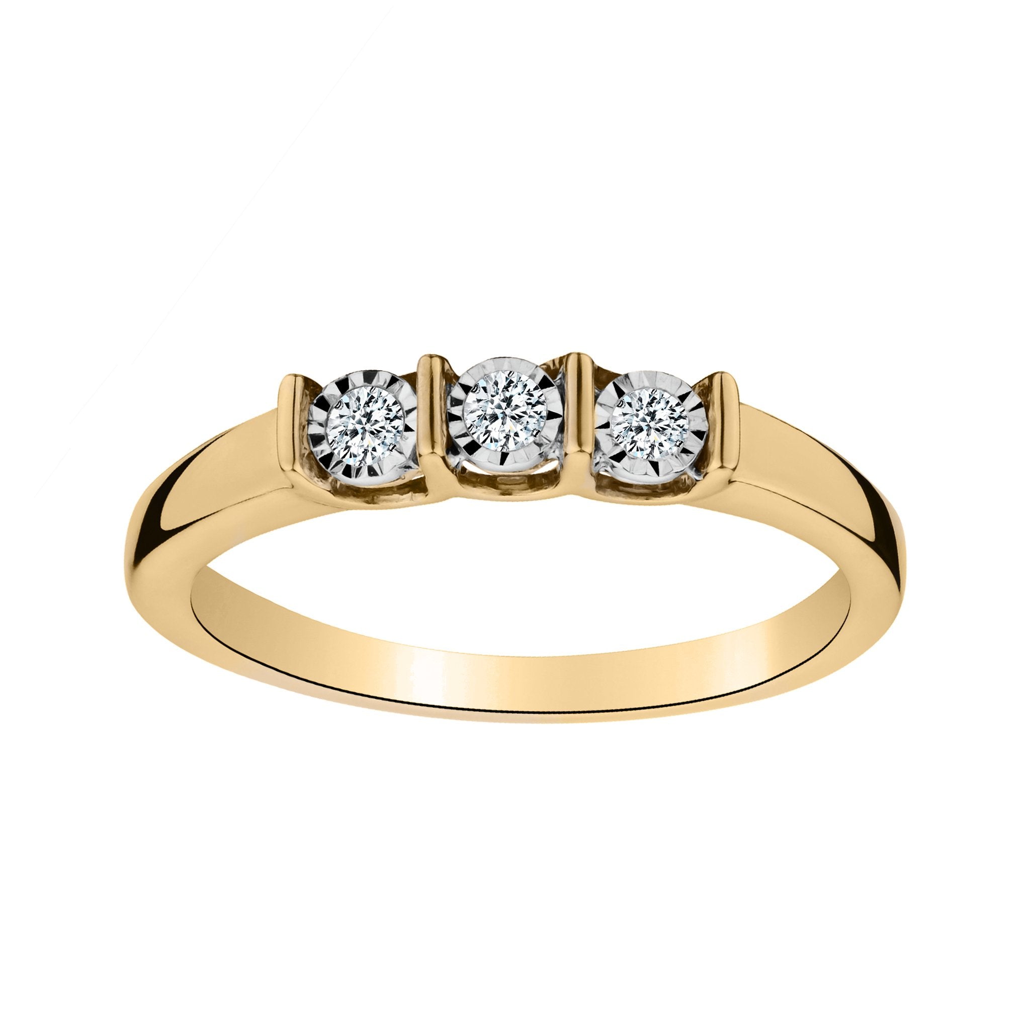 .10 CARAT "PAST, PRESENT, FUTURE" DIAMOND RING. 10kt YELLOW GOLD…...................NOW - Griffin Jewellery Designs