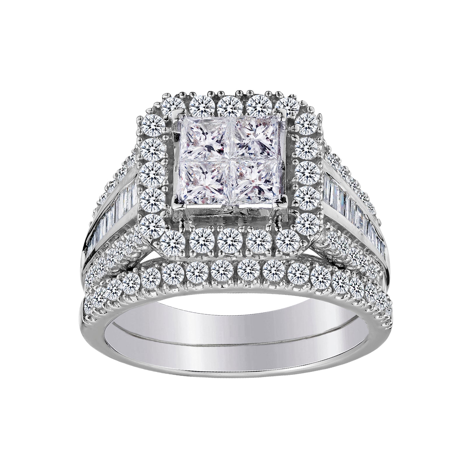 2.00 CARAT DIAMOND ENGAGEMENT RING SET, 14kt WHITE GOLD - Griffin Jewellery Designs