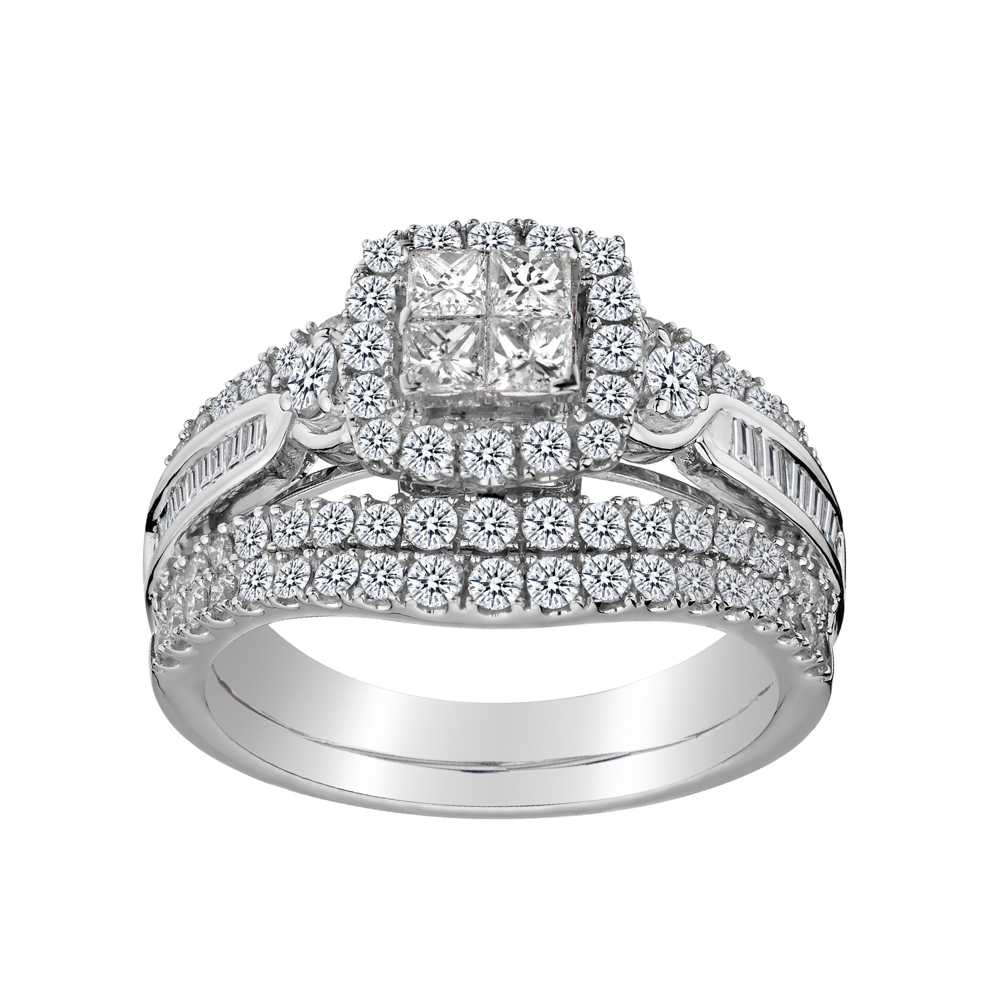 1.50 CARAT DIAMOND ENGAGEMENT RING SET, 14kt WHITE GOLD - Griffin Jewellery Designs