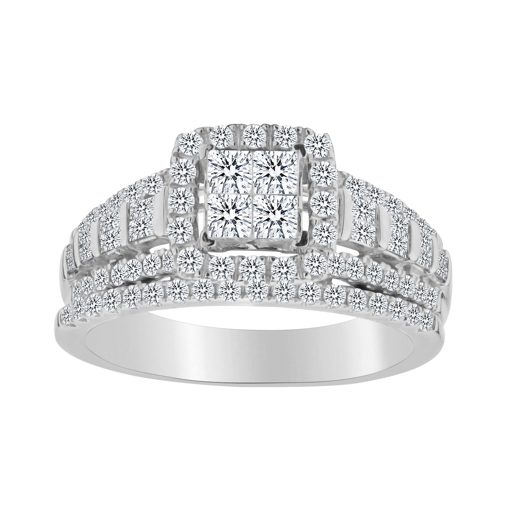 1.00 Carat Diamond Engagement Ring Set, 10kt White Gold - Griffin Jewellery Designs