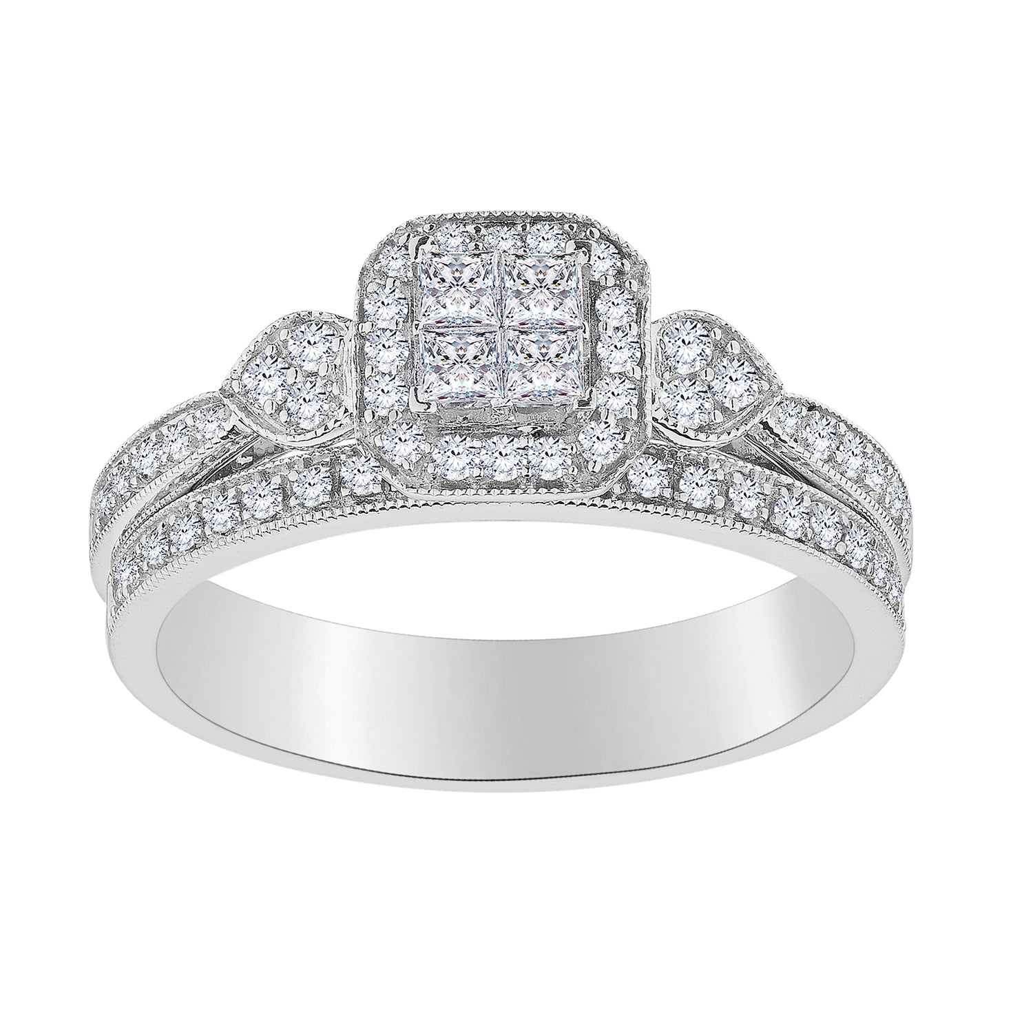 .50 CARAT DIAMOND RING SET, 10kt WHITE GOLD - Griffin Jewellery Designs