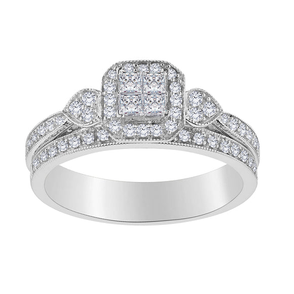 .50 CARAT DIAMOND RING SET, 10kt WHITE GOLD - Griffin Jewellery Designs