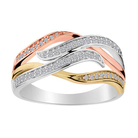 .25 CARAT DIAMOND RING, 10kt WHITE, YELLOW AND ROSE GOLD (TRI-COLOUR). Fashion Rings - Griffin Jewellery Designs