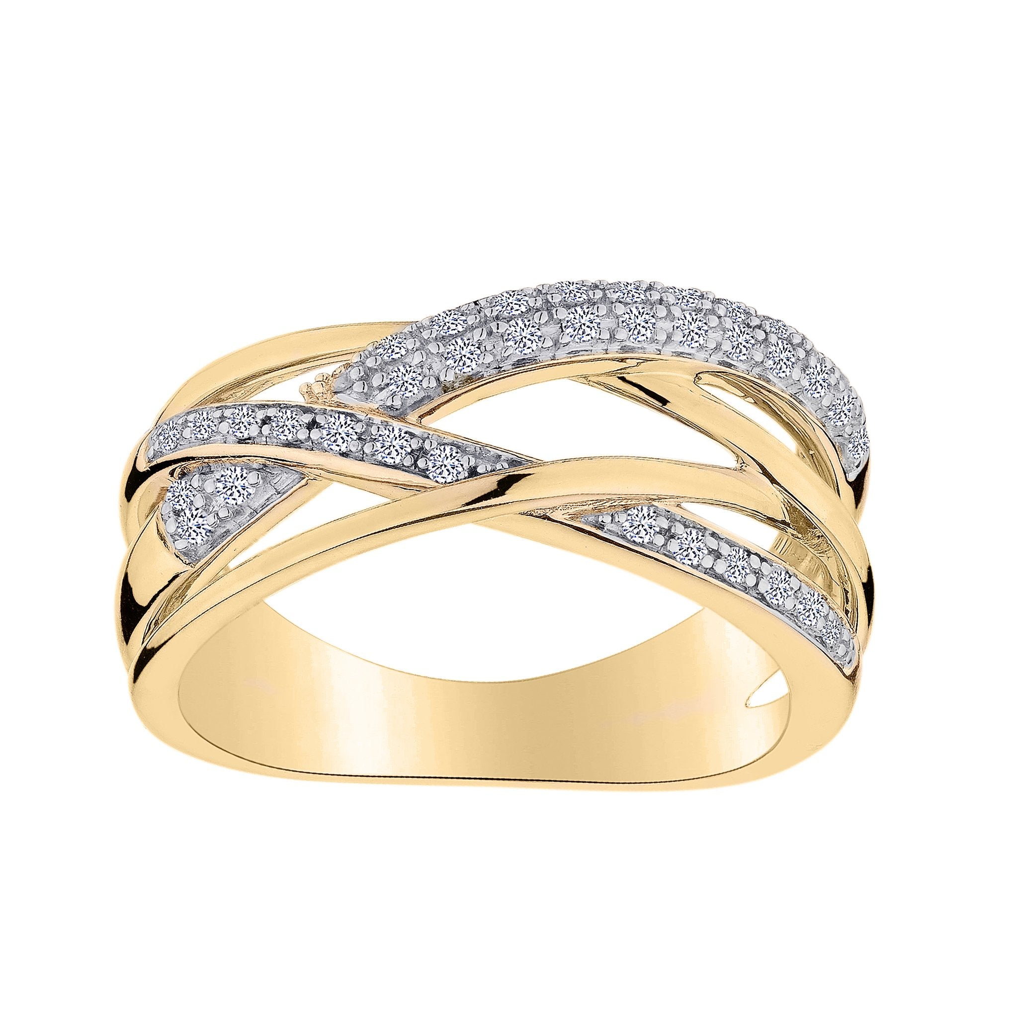 .25 CARAT DIAMOND "LOVE WEAVES" RING, 10kt YELLOW GOLD. Fashion Rings - Griffin Jewellery Designs